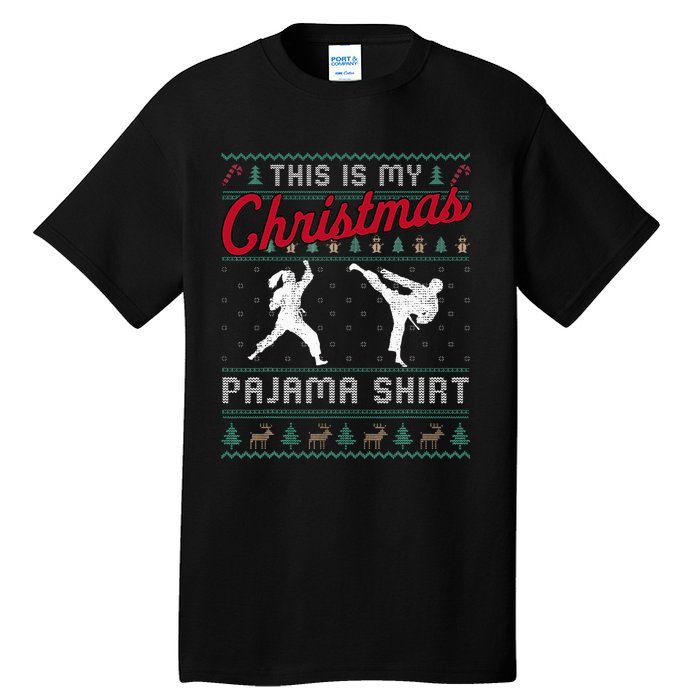 This Is My Christmas Pajama Taekwondo Ugly Funny Tall T-Shirt