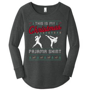 This Is My Christmas Pajama Taekwondo Ugly Funny Women's Perfect Tri Tunic Long Sleeve Shirt