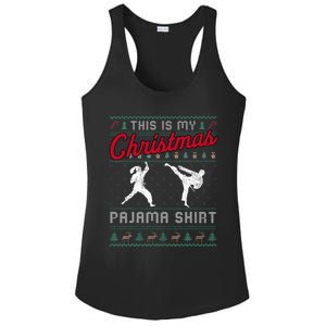 This Is My Christmas Pajama Taekwondo Ugly Funny Ladies PosiCharge Competitor Racerback Tank