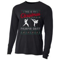 This Is My Christmas Pajama Taekwondo Ugly Funny Cooling Performance Long Sleeve Crew