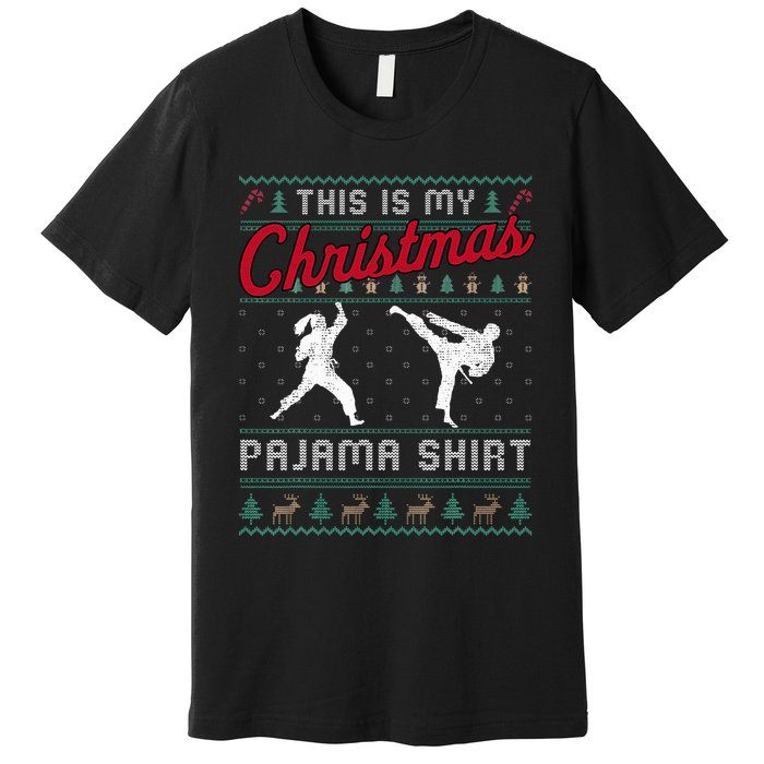 This Is My Christmas Pajama Taekwondo Ugly Funny Premium T-Shirt