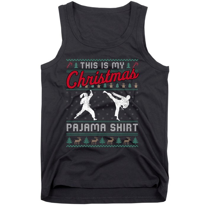 This Is My Christmas Pajama Taekwondo Ugly Funny Tank Top