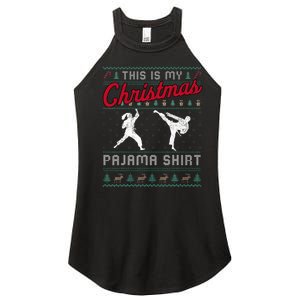 This Is My Christmas Pajama Taekwondo Ugly Funny Women's Perfect Tri Rocker Tank