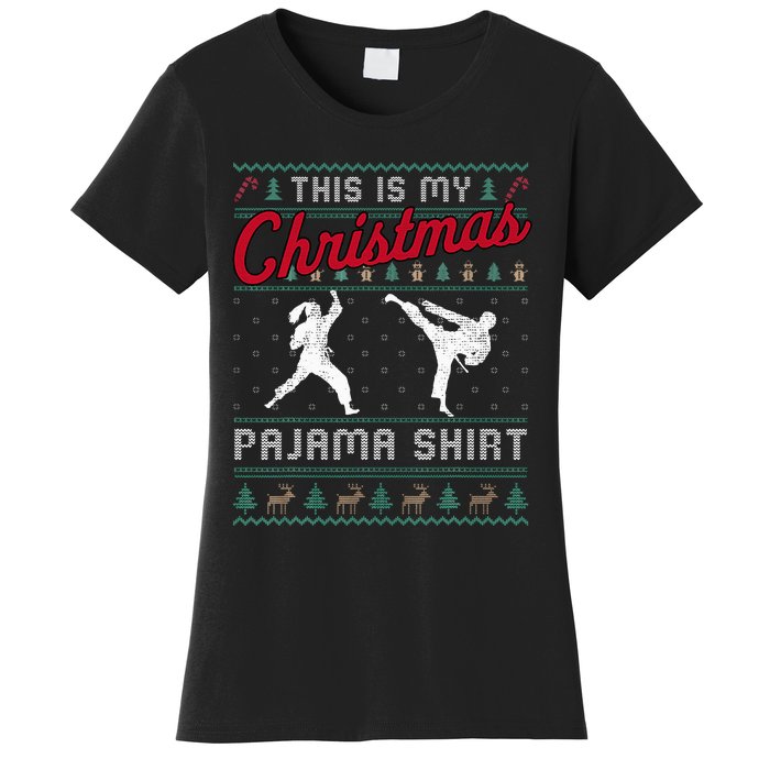 This Is My Christmas Pajama Taekwondo Ugly Funny Women's T-Shirt