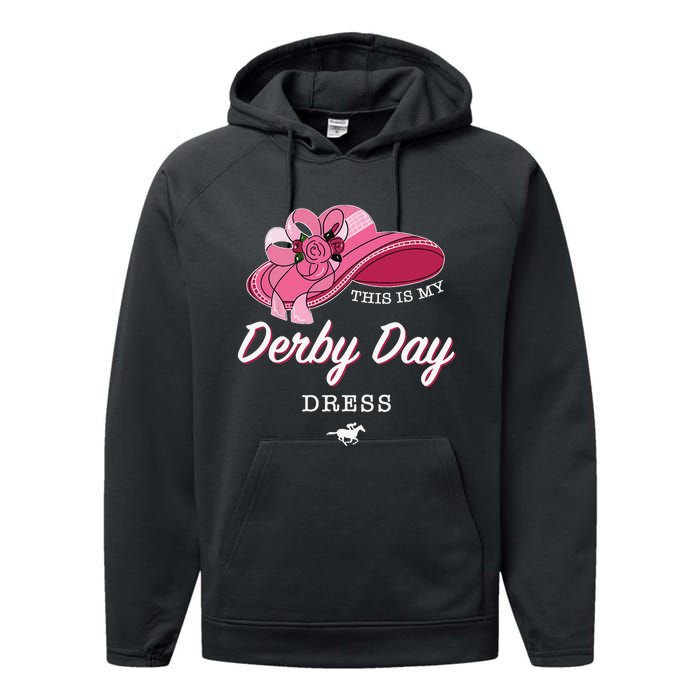 This is my Derby Day Dress Horse Racing Funny Derby Day Performance Fleece Hoodie