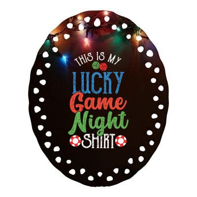 This Is My Lucky Game Night Outfit | Poker Casino | Gambling Ceramic Oval Ornament