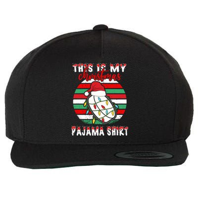 This Is My Christmas Pajama Ice Hockey Santa Hat Xmas Lights Meaningful Gift Wool Snapback Cap