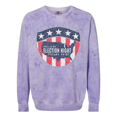 This Is My Election Night Pajama Us Flag Graphic Colorblast Crewneck Sweatshirt