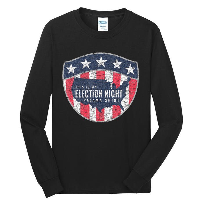 This Is My Election Night Pajama Us Flag Graphic Tall Long Sleeve T-Shirt