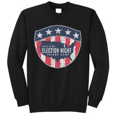 This Is My Election Night Pajama Us Flag Graphic Tall Sweatshirt