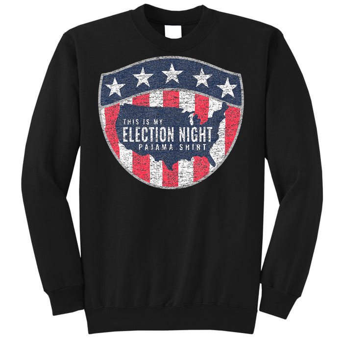 This Is My Election Night Pajama Us Flag Graphic Tall Sweatshirt