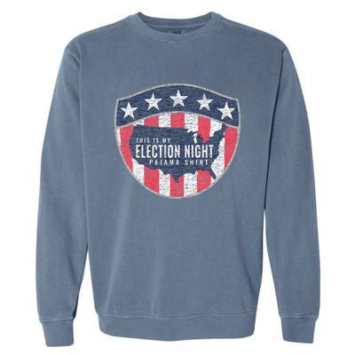 This Is My Election Night Pajama Us Flag Graphic Garment-Dyed Sweatshirt