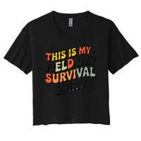 This Is My Field Day Survival School Teacher Student Funny Women's Crop Top Tee