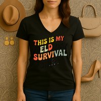 This Is My Field Day Survival School Teacher Student Funny Women's V-Neck T-Shirt
