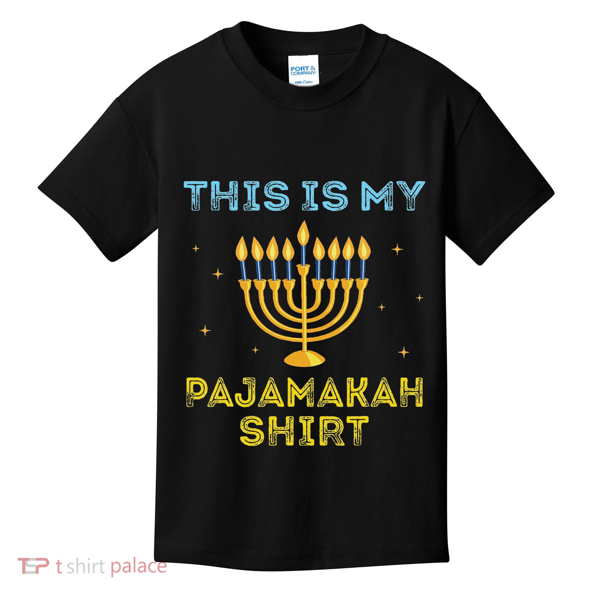 This Is My Hanukkah Pajamakah Menorah Chanukah Pajamas Pjs Kids T-Shirt