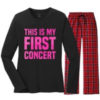 This Is My First Concert Music Event Women's Long Sleeve Flannel Pajama Set 