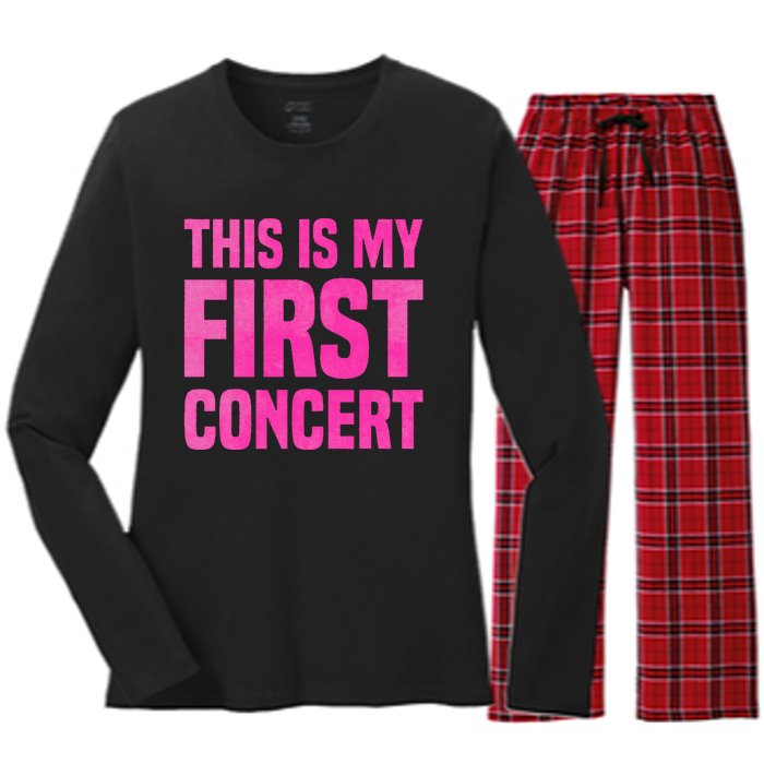 This Is My First Concert Music Event Women's Long Sleeve Flannel Pajama Set 