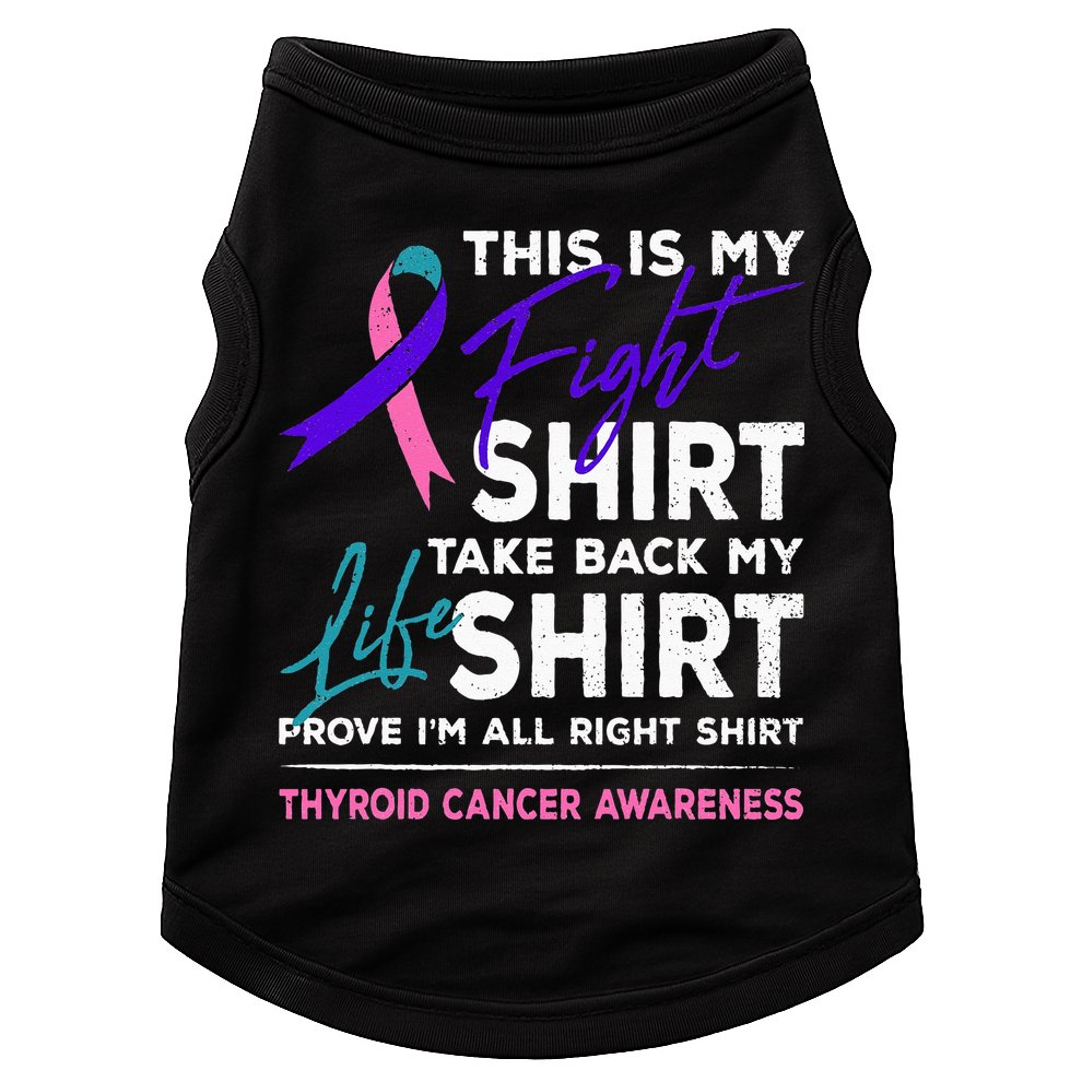This Is My Fight Thyroid Cancer Awareness Ribbon Gift Doggie Tank