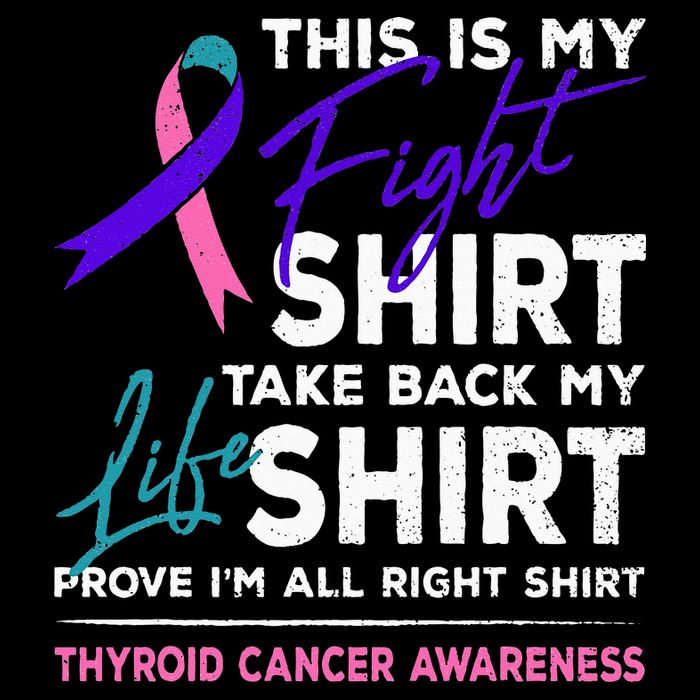 This Is My Fight Thyroid Cancer Awareness Ribbon Gift Tall T-Shirt