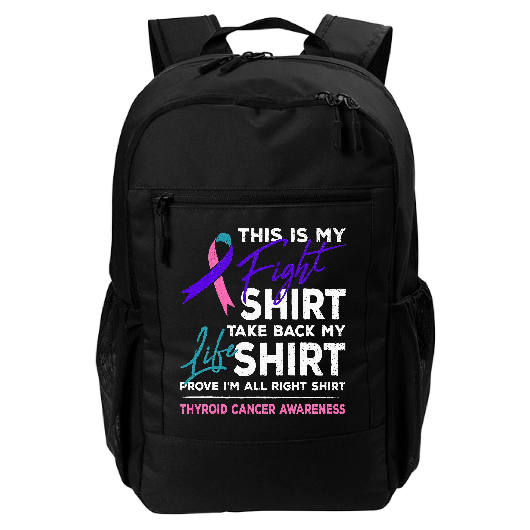 This Is My Fight Thyroid Cancer Awareness Ribbon Gift Backpack