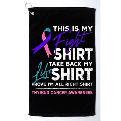 This Is My Fight Thyroid Cancer Awareness Ribbon Gift Golf Towel