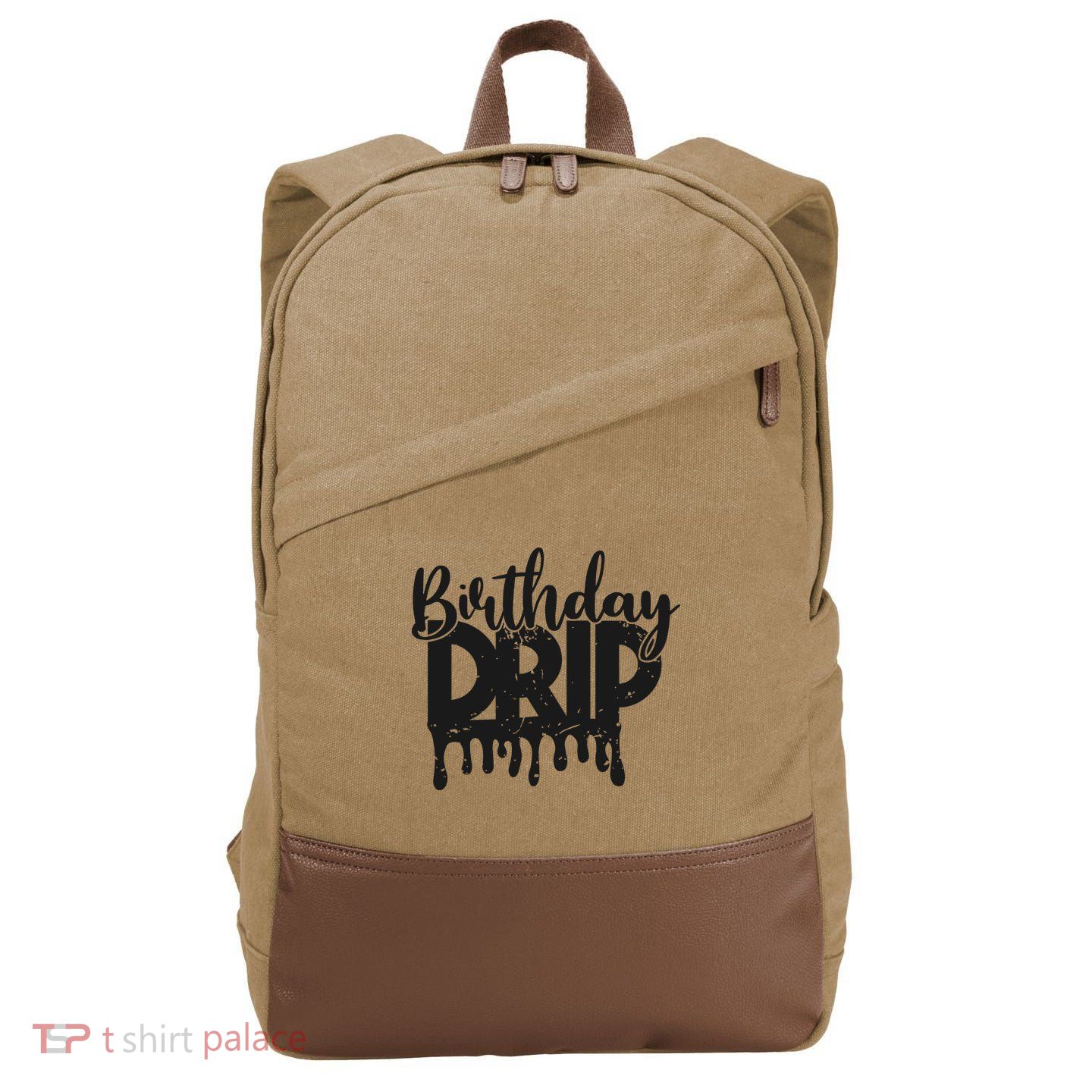 This Is My Birthday Drip Cotton Canvas Backpack