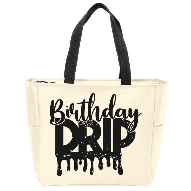 This Is My Birthday Drip Zip Tote Bag