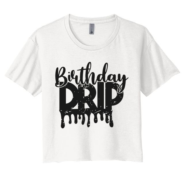 This Is My Birthday Drip Crop Top