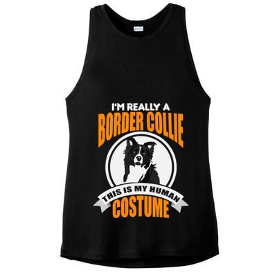 This Is My Human Costume Im Really a Border Collie Christmas Ladies PosiCharge Tri-Blend Wicking Tank
