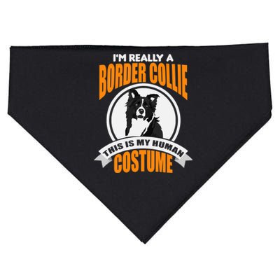 This Is My Human Costume Im Really a Border Collie Christmas USA-Made Doggie Bandana