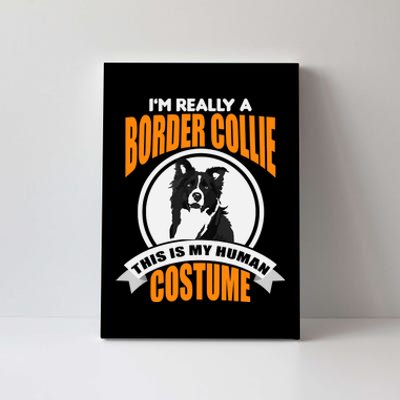 This Is My Human Costume Im Really a Border Collie Christmas Canvas