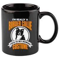 This Is My Human Costume Im Really a Border Collie Christmas 11oz C Handle Ceramic Mug