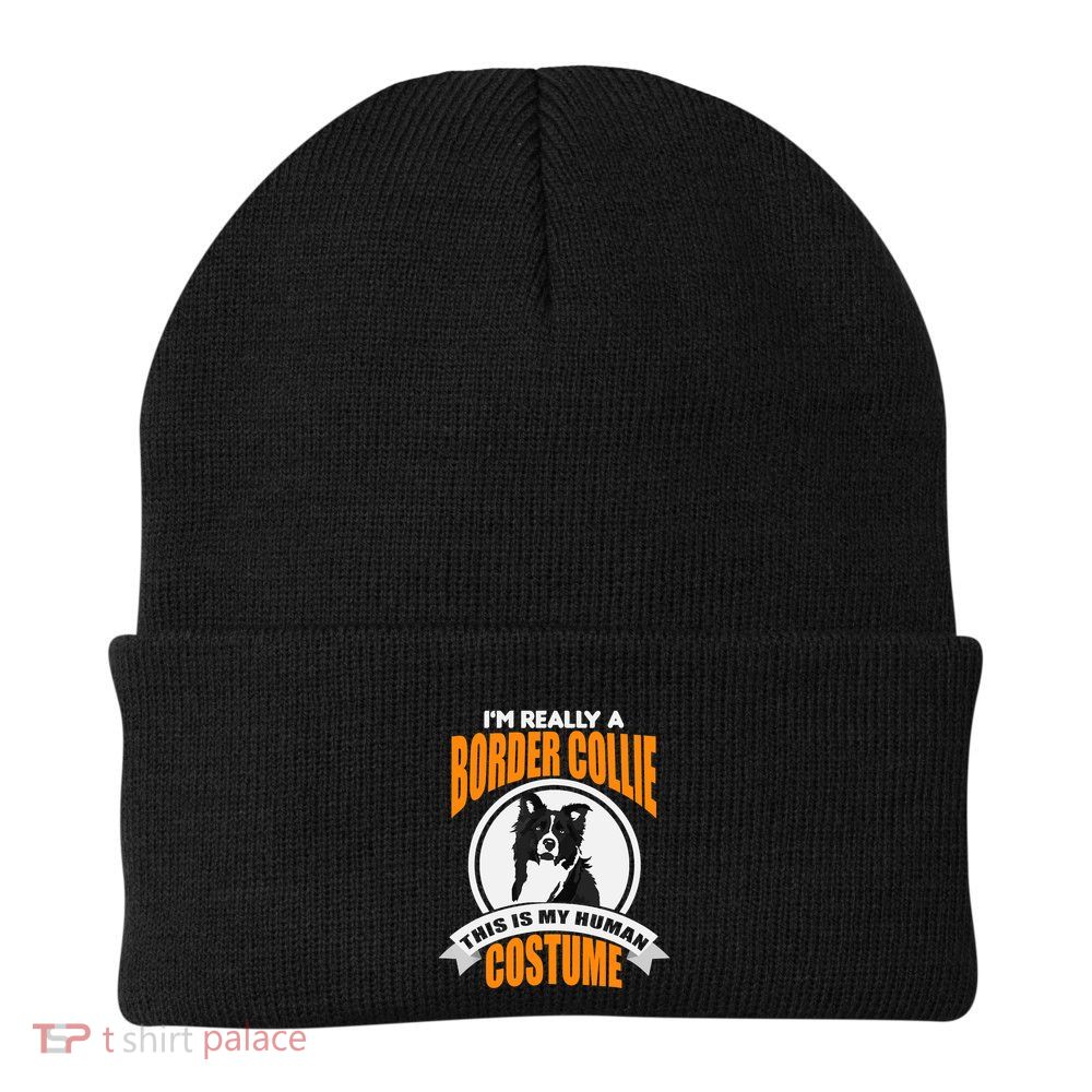 This Is My Human Costume Im Really a Border Collie Christmas Beanie