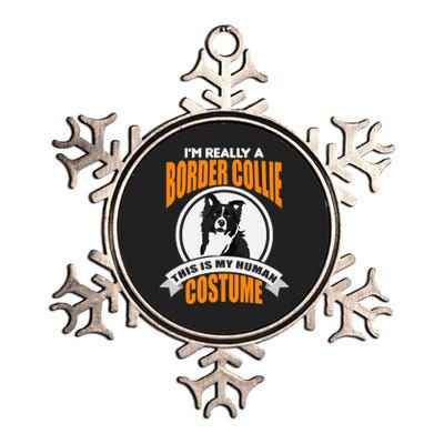 This Is My Human Costume Im Really a Border Collie Christmas Metallic Star Ornament