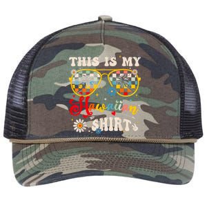 This Is My Hawaiian S.hirt Tropical Luau Costume Party Hawaii Retro Rope Trucker Hat Cap