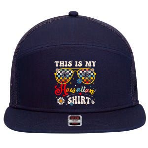 This Is My Hawaiian S.hirt Tropical Luau Costume Party Hawaii 7 Panel Mesh Trucker Snapback Hat