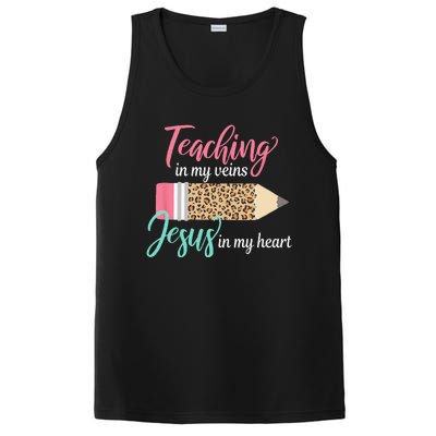 Teaching In My Veins Jesus In My Heart Christian Teacher PosiCharge Competitor Tank