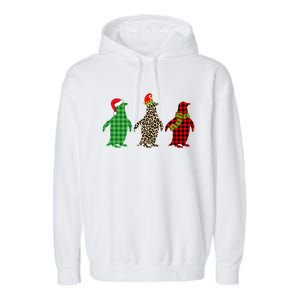 This Is My Christmas Pajama Penguin Xmas Tree Animals Gift Garment-Dyed Fleece Hoodie