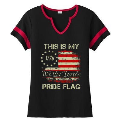 This Is My Pride Flag Usa American Ladies Halftime Notch Neck Tee