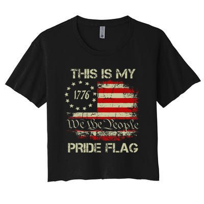 This Is My Pride Flag Usa American Women's Crop Top Tee