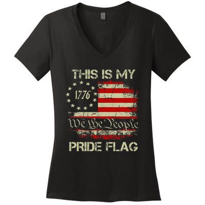 This Is My Pride Flag Usa American Women's V-Neck T-Shirt