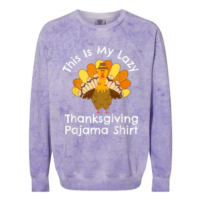 This Is My Thanksgiving Pajama Adult Pjs Colorblast Crewneck Sweatshirt