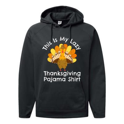 This Is My Thanksgiving Pajama Adult Pjs Performance Fleece Hoodie