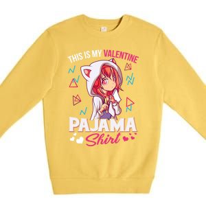 This Is My Anime Valentine Pajama Gift Anime Lover Funny Gift Meaningful Gift Premium Crewneck Sweatshirt