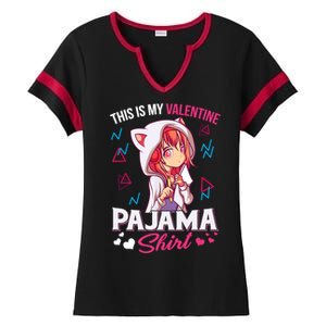 This Is My Anime Valentine Pajama Gift Anime Lover Funny Gift Meaningful Gift Ladies Halftime Notch Neck Tee