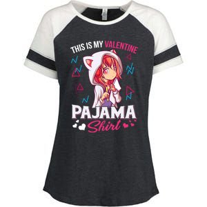 This Is My Anime Valentine Pajama Gift Anime Lover Funny Gift Meaningful Gift Enza Ladies Jersey Colorblock Tee