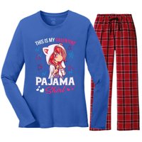 This Is My Anime Valentine Pajama Gift Anime Lover Funny Gift Meaningful Gift Women's Long Sleeve Flannel Pajama Set 