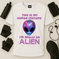 This Is My Human Costume Im Really An Alien Cooling Performance Crew T-Shirt