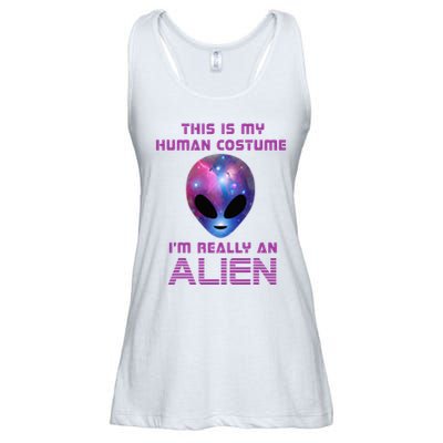 This Is My Human Costume Im Really An Alien Ladies Essential Flowy Tank