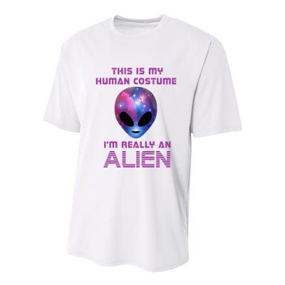 This Is My Human Costume Im Really An Alien Youth Performance Sprint T-Shirt